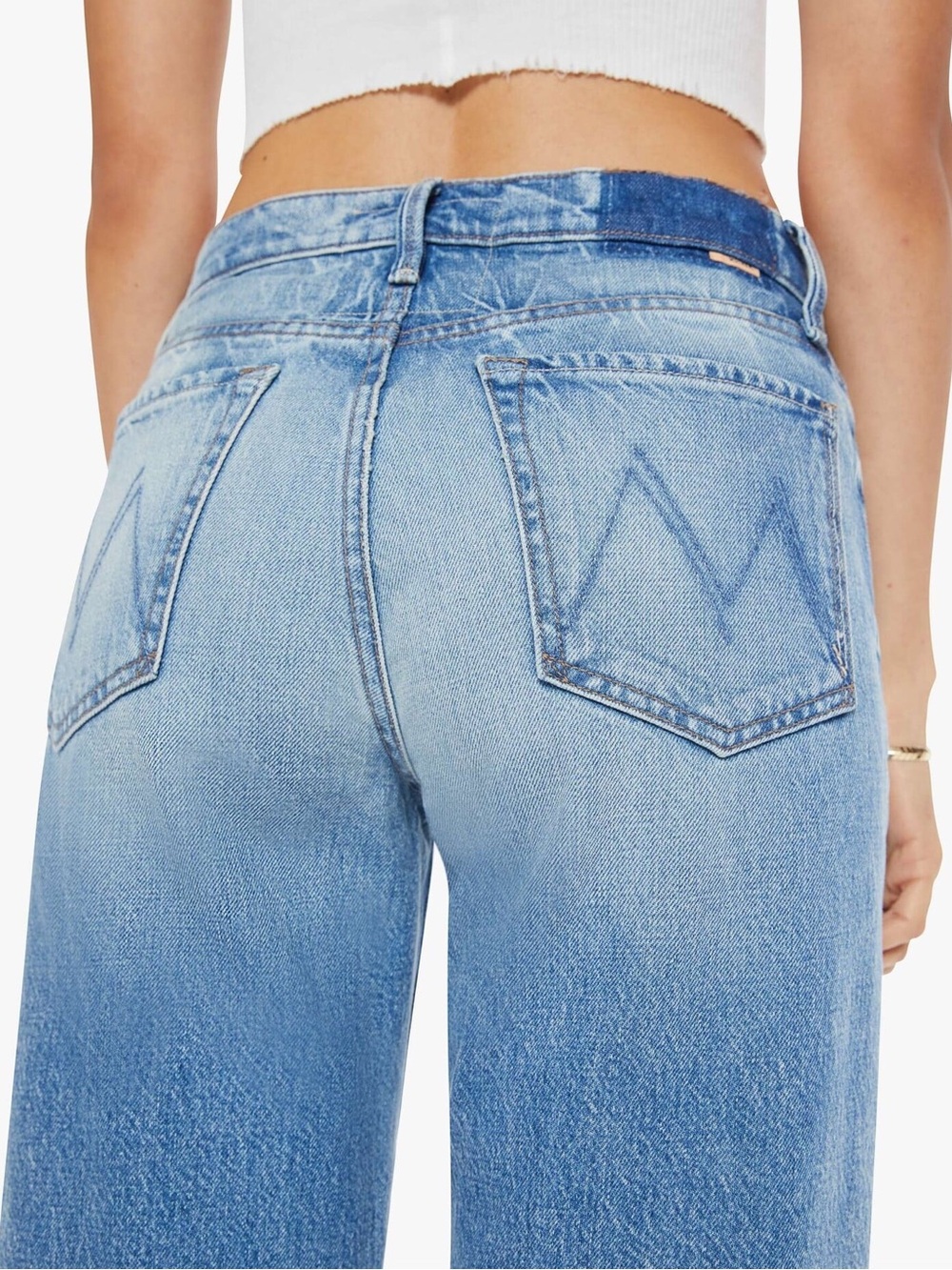 Mother Superior Dodger Button Sneak - Wipeout Relaxed Straight Leg Jeans Size 28 - Picture 4 of 4